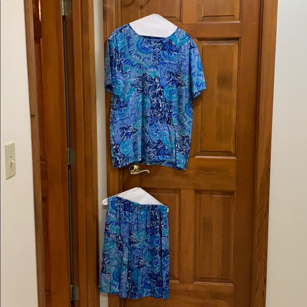 Liz Claiborne Silk Shirt and Skirt